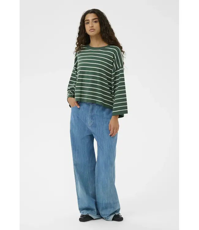 Spina boxy pullover cropped - Trekking Green