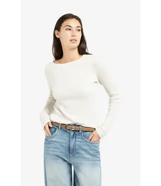 YAYA Geribd longsleeve shirt met ronde hals