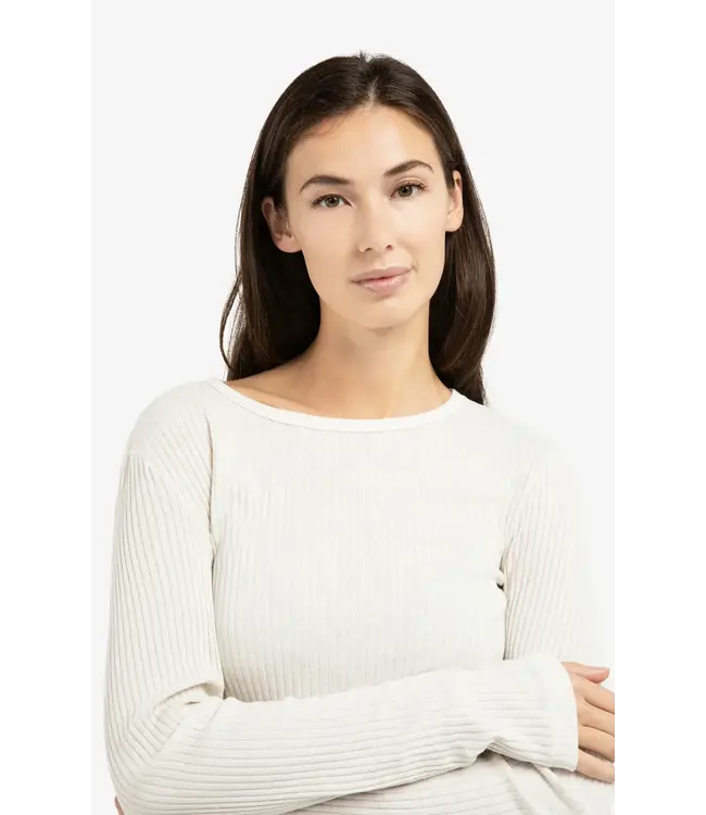 Geribd longsleeve shirt met ronde hals