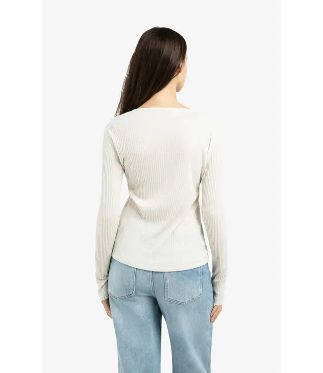 Geribd longsleeve shirt met ronde hals