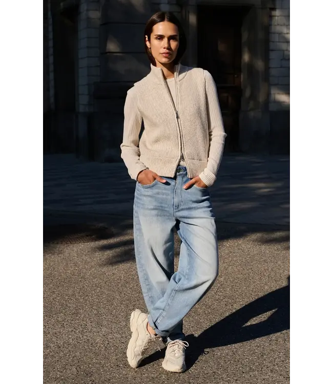 Geribd longsleeve shirt met ronde hals