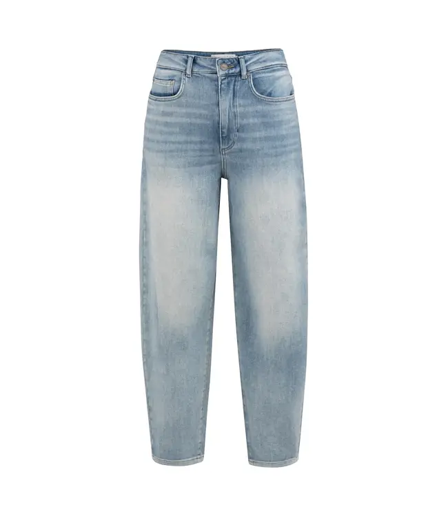 High-waist jeans met losvallende pasvorm en lichte wassing