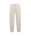 Beige high-waist jeans met losvallende pasvorm
