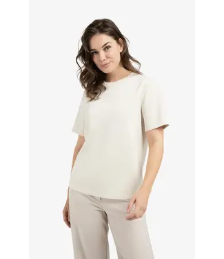 YAYA Sweatshirt met korte mouwen en gebreide ribkraag