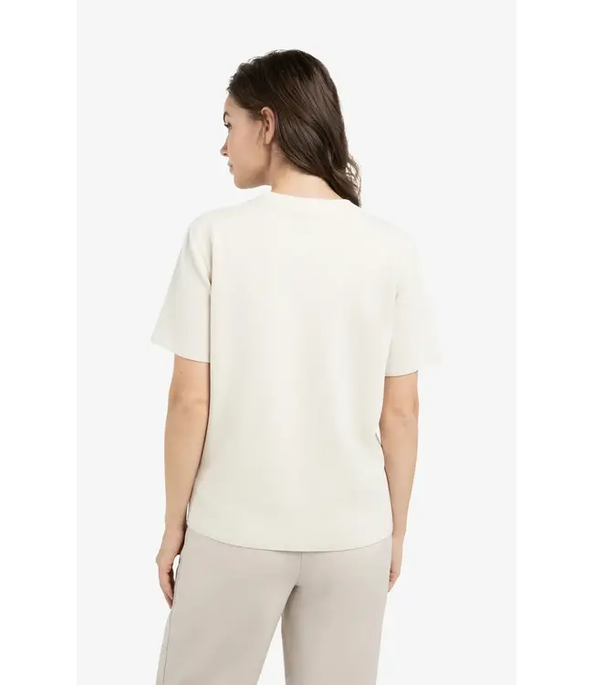 Sweatshirt met korte mouwen en gebreide ribkraag