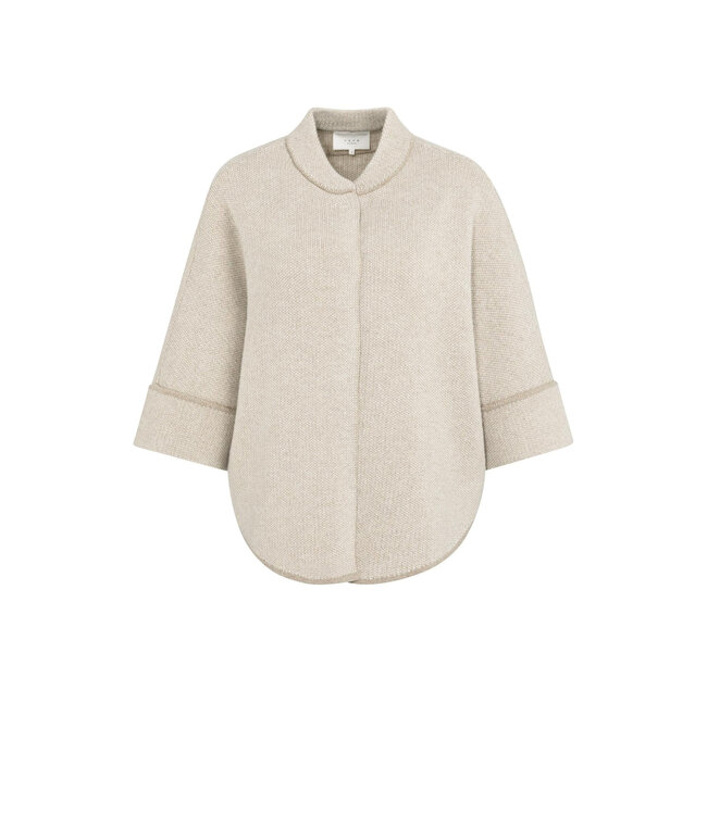 Grofgebreid poncho-vest met ronde zoom