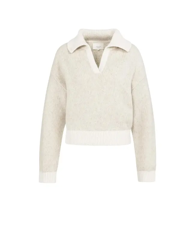 Gebreide trui met contrasterende kraag en boorden