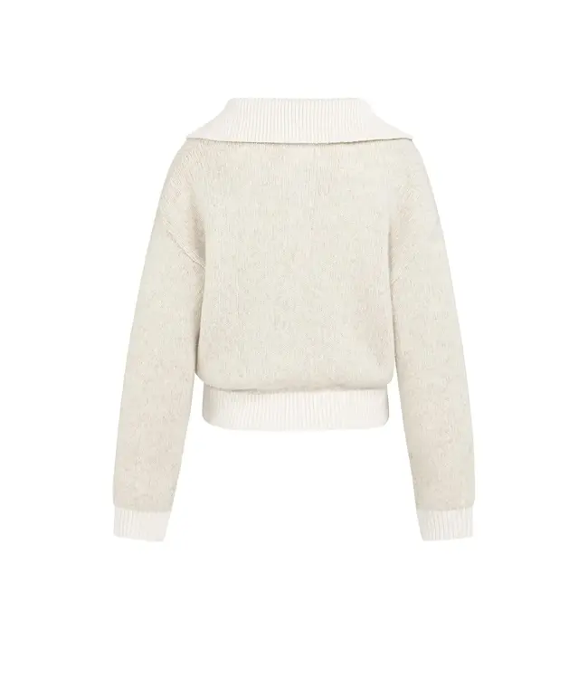 Gebreide trui met contrasterende kraag en boorden