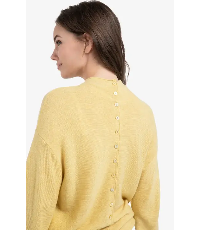 Gebreide trui met structuur en knoopsluiting achter