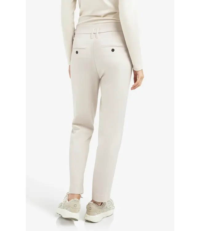 Geweven broek met rechte pijpen en taillebanddetail