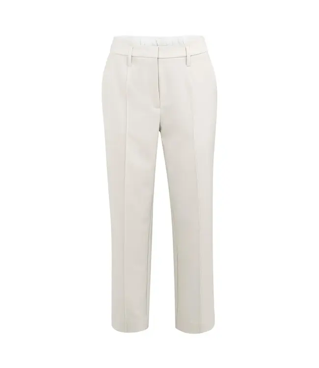 Geweven broek met rechte pijpen en taillebanddetail