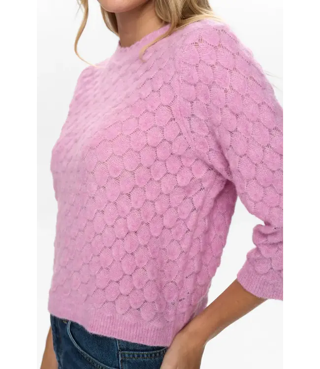 Riette leaf pointelle pull