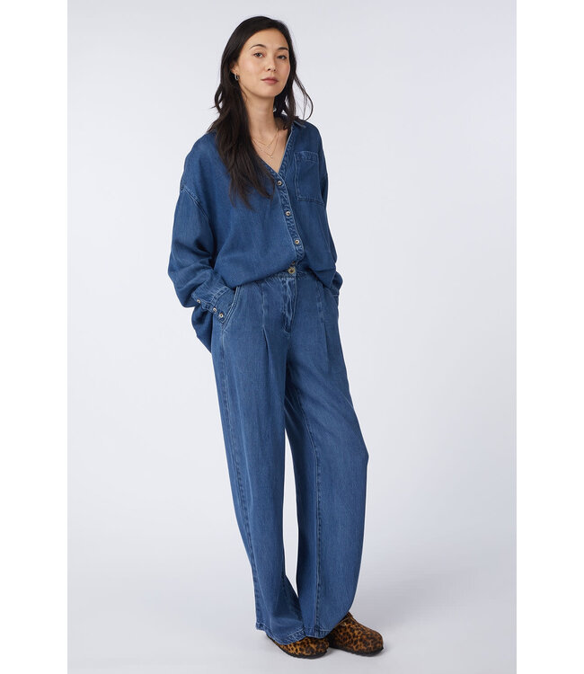 Moore pleated pants - Denim