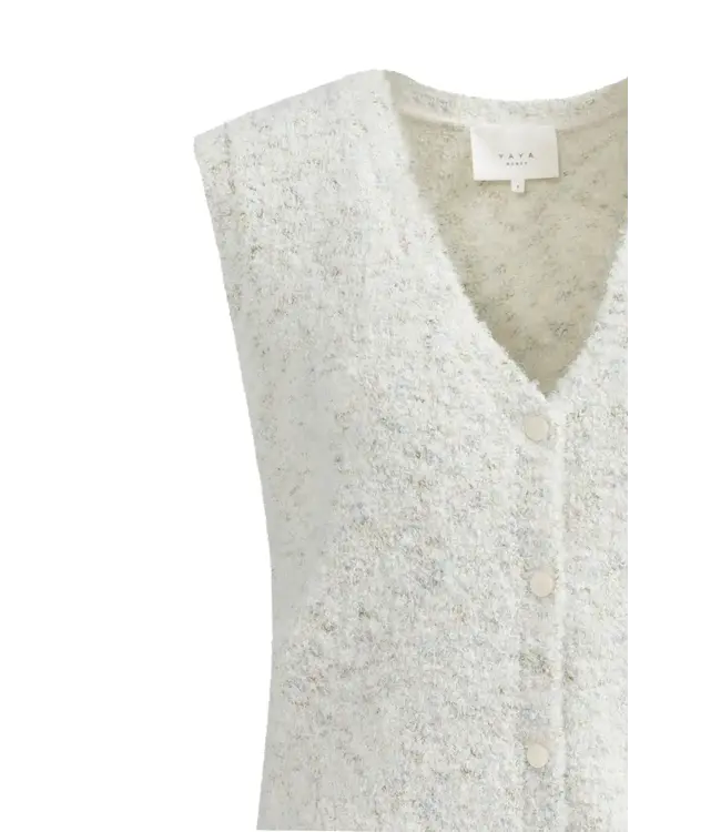 Sleeveless boucle cardigan