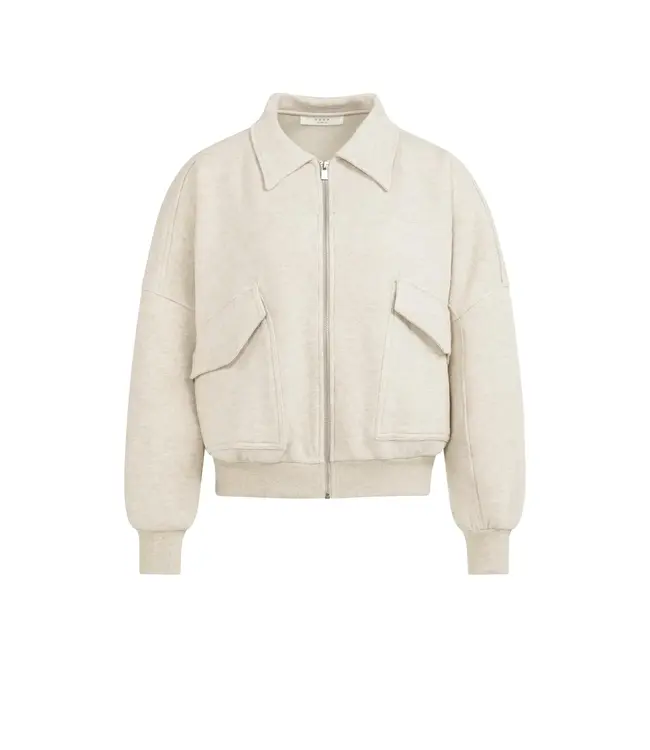 Sweat jacket with pockets - Ecru