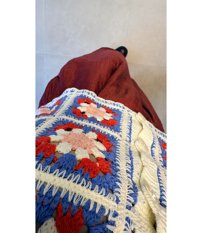 Crochet sleeveless top - Blauw - TU