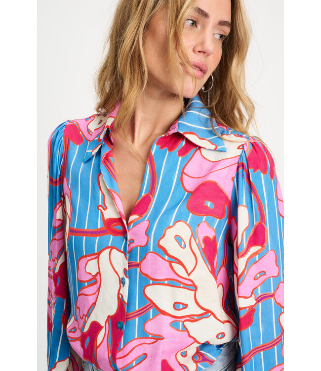 Blouse - Urban flora stripe