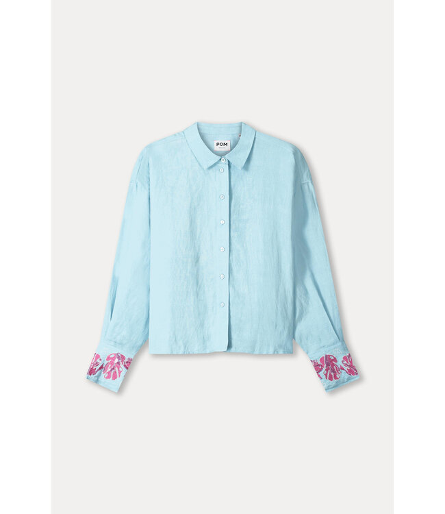 Blouse - blue sequins urban flora
