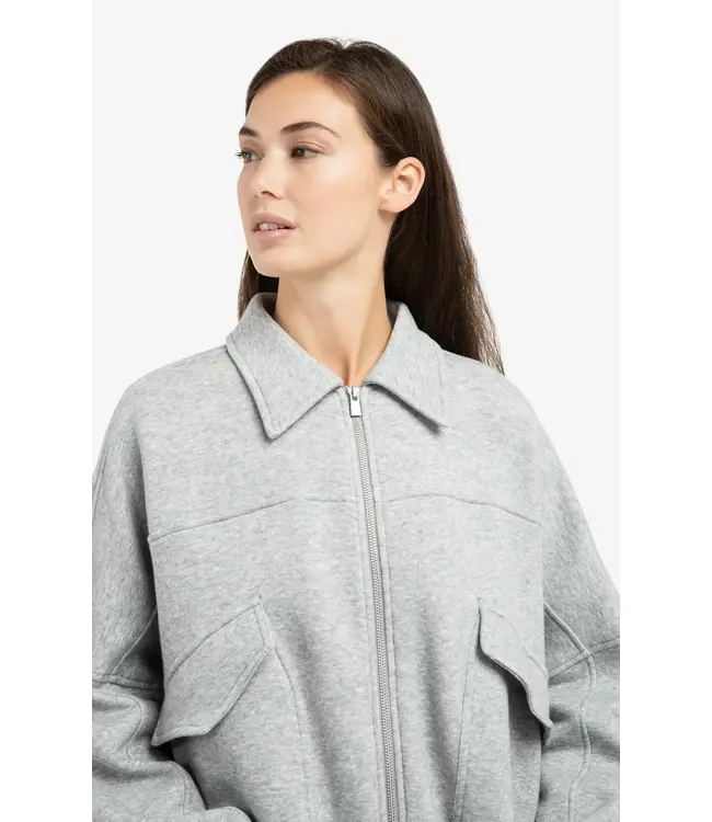 Sweat jacket with pockets - Grijs