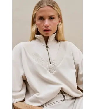 YAYA Sweater half zipper and double collar