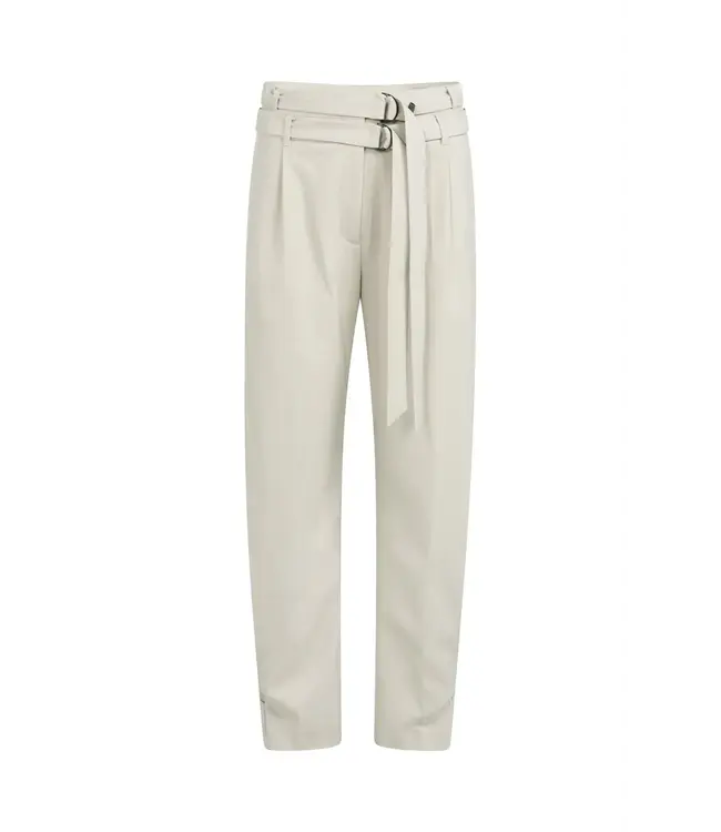 Trousers with double belt
