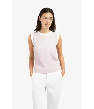 YAYA Mouwloze ribtrui met hoge hals
