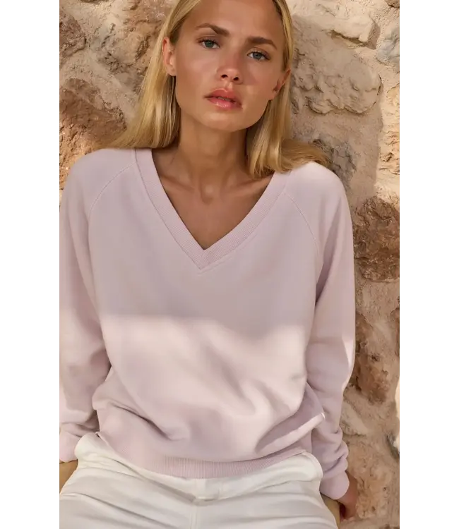 Sweater met V-hals en geribde boorden