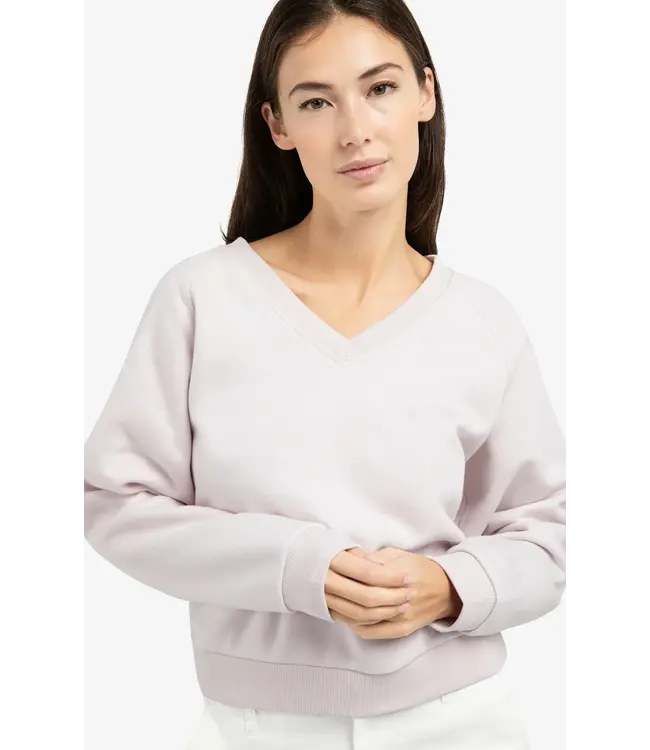 Sweater met V-hals en geribde boorden