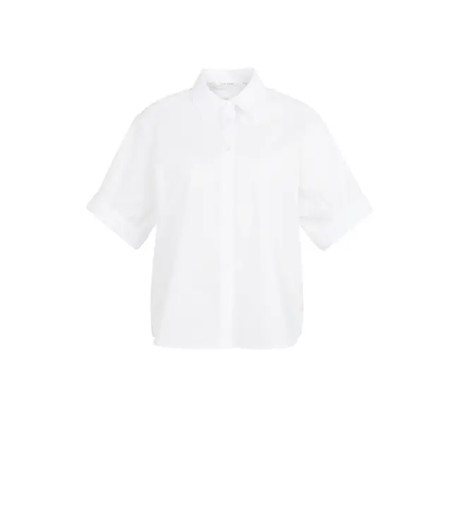 Blouse met korte omgeslagen mouwen en kraag