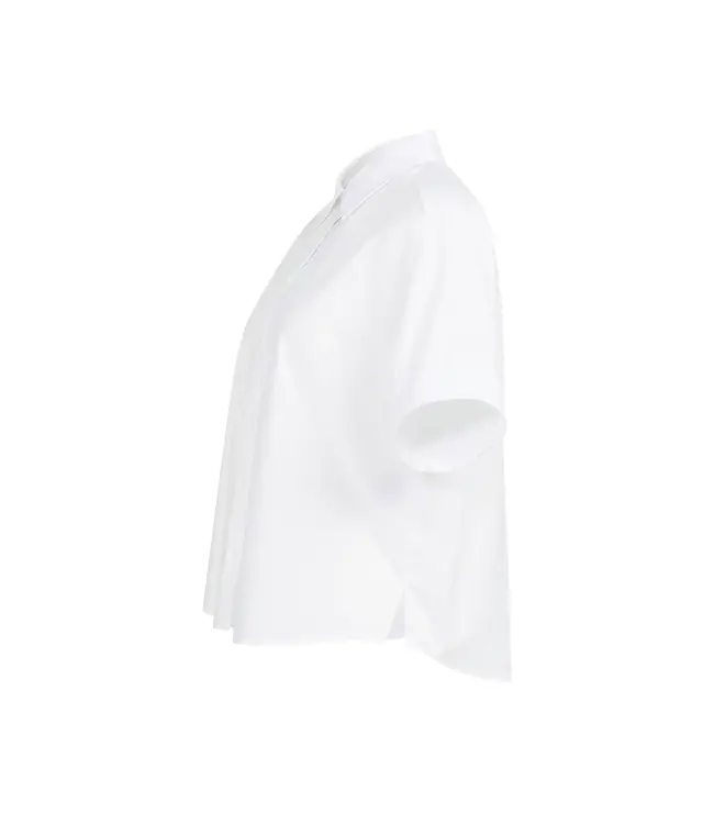 Blouse met korte omgeslagen mouwen en kraag