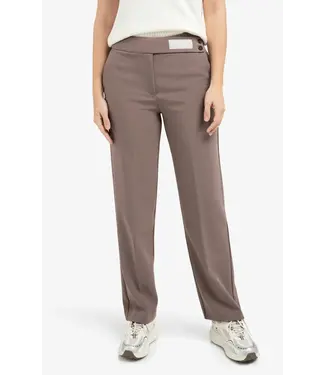 YAYA Pantalon met asymmetrische tailleband en rechte pasvorm