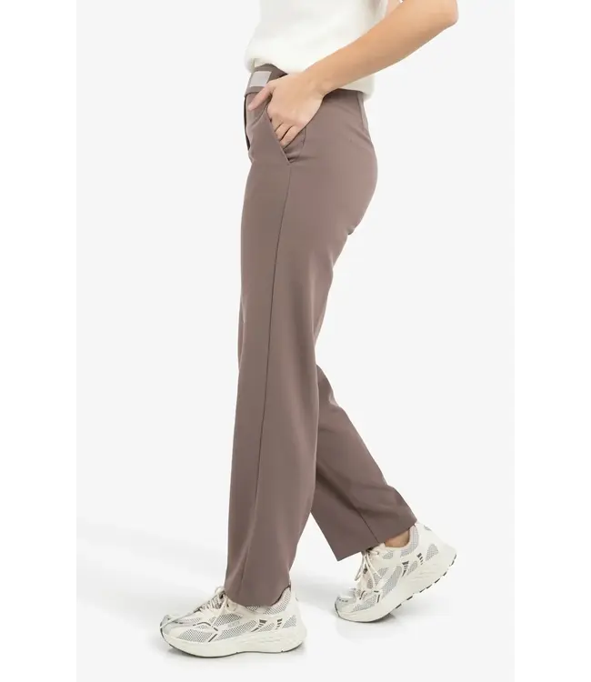 Pantalon met asymmetrische tailleband en rechte pasvorm