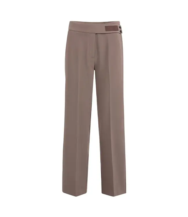 Pantalon met asymmetrische tailleband en rechte pasvorm