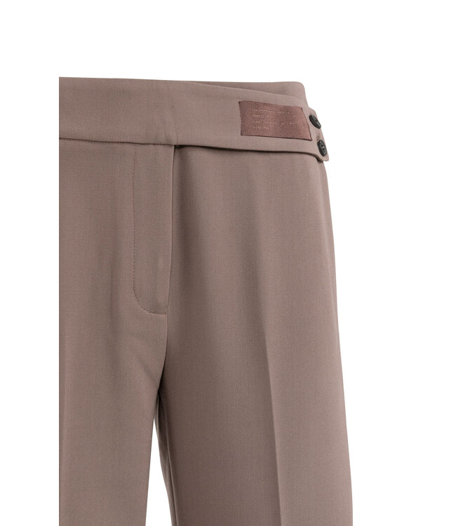 Pantalon met asymmetrische tailleband en rechte pasvorm