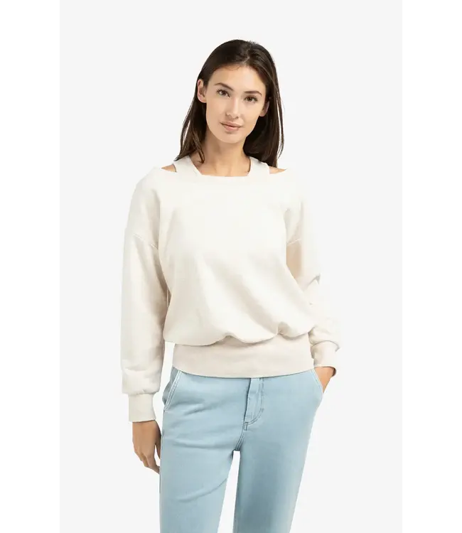 Sweatshirt met gelaagde halslijn