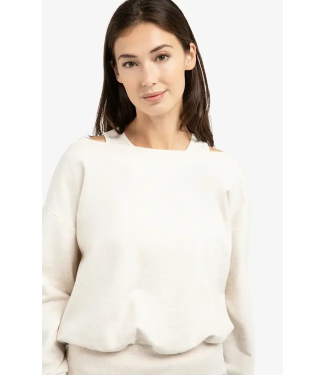 Sweatshirt met gelaagde halslijn