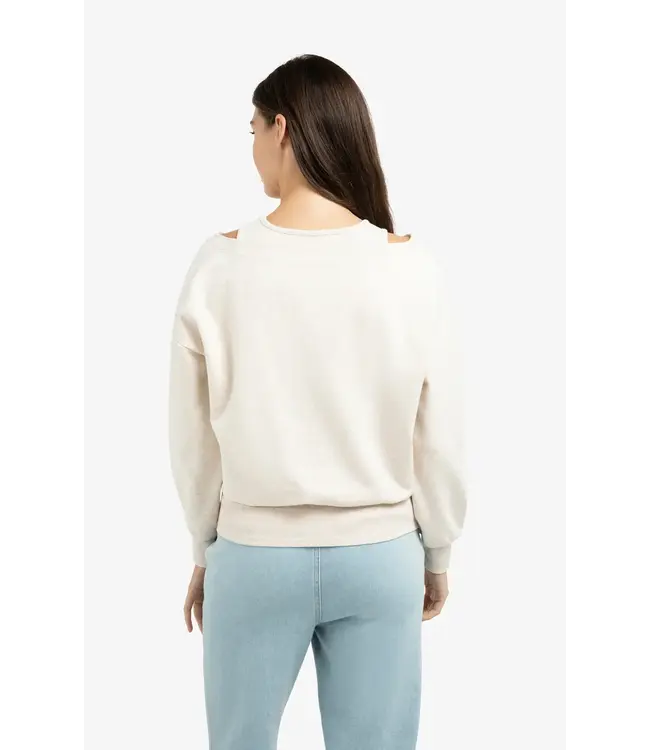 Sweatshirt met gelaagde halslijn