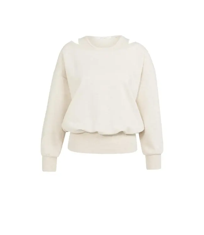 Sweatshirt met gelaagde halslijn