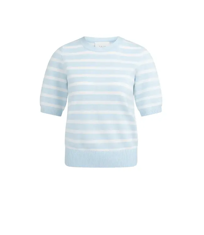 Gebreide trui met streeppatroon en korte mouwen
