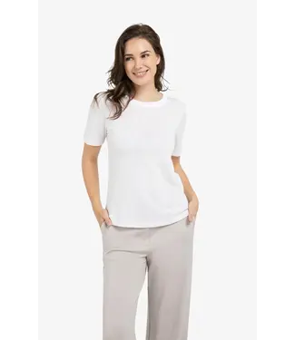 YAYA Gemêleerd T-shirt met contrasterende ribboord