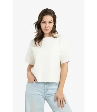 YAYA Sweater met korte mouwen en naaddetails