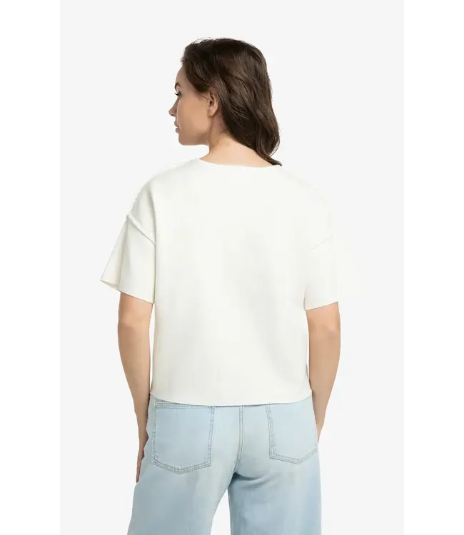 Sweater met korte mouwen en naaddetails