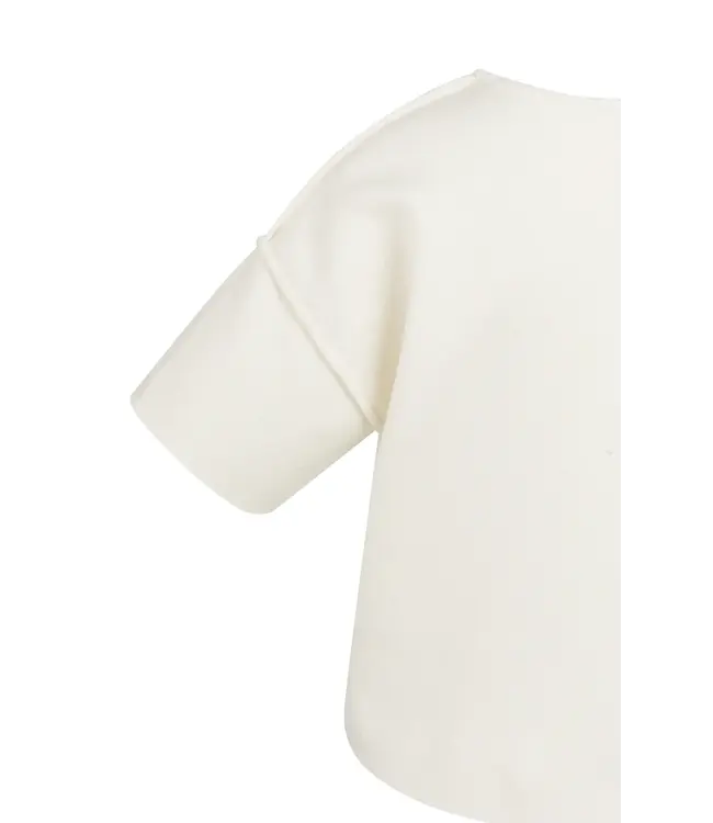 Sweater met korte mouwen en naaddetails