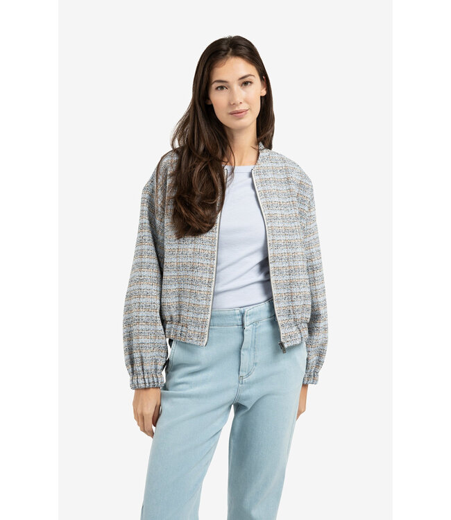 Kort bouclé jack met elastische boorden