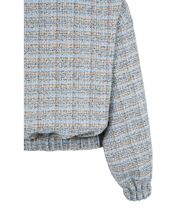 Kort bouclé jack met elastische boorden