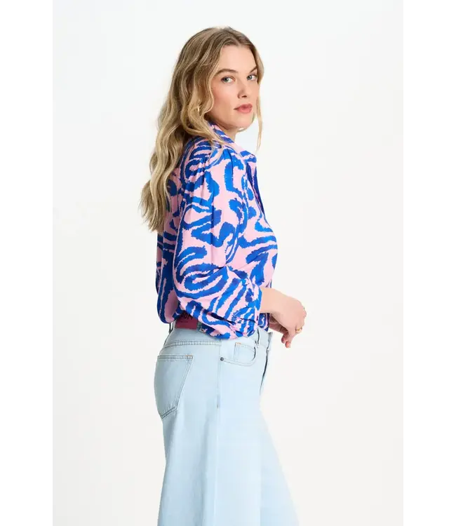 Blouse - Waves Pink Linen