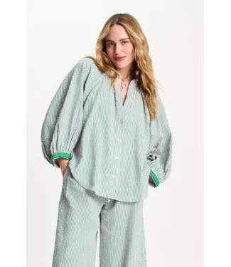 Pom Amsterdam Blouse - Seersucker green pink