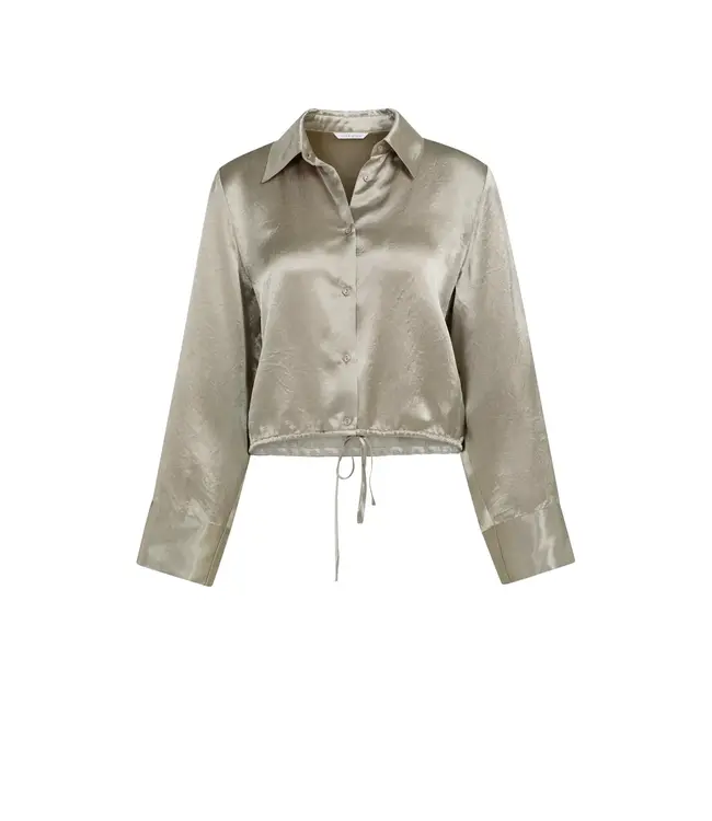 Crinkle blouse drawstring