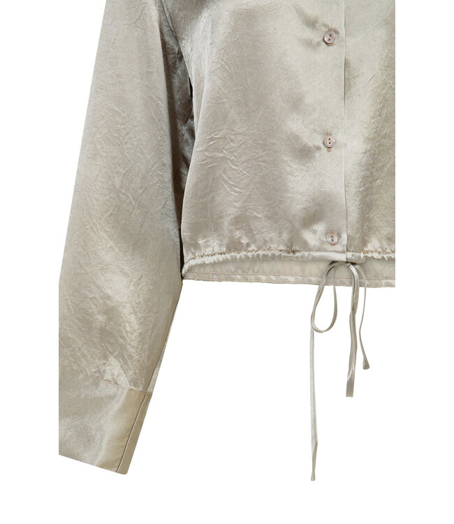 Crinkle blouse drawstring