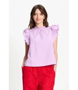 Pom Amsterdam Ruffles lavender top